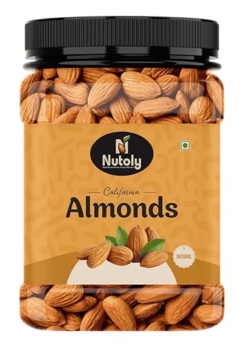 Image of Nutoly California Almonds | 100% Natural Badam | Dry Fruits Rich In Protein And Dietary Fiber | Nutty & Crunchy | No Additives, Preservatives Or Added Flavors | Healthy Snack (500Grm)