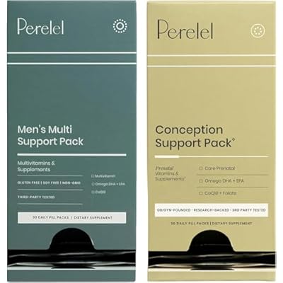 Perelel Conception Support & Men's Multi Support Bundle, Prenatal Multivitamin for Fertility Wellness & Daily Multivitamin for Men's Wellness, 60 Daily Pill Packs
