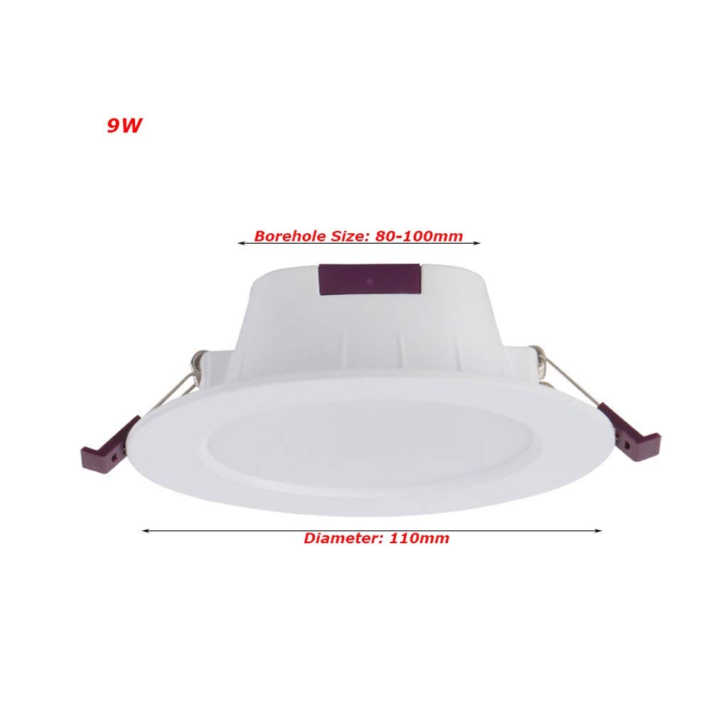 Panel de luz LED Empotrado para baño, Restaurante, iluminación Interior, iluminación del hogar, 5 W, 120 LM, Paquete de 1, cableado, Aluminio, acrílico, Acabado en níquel Mate, luz de Techo, tamaño d