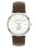 Klassische flache ABELER & SÖHNE Herrenuhr mit Lederband und Datum