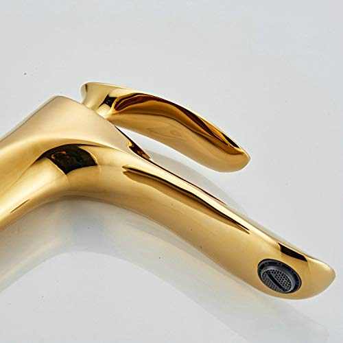 Modern Single Handle Gold Tall Vessel Sink Bathroom Faucet,One Hole Lavatory Basin Vanity Mixer Tap #TOP4