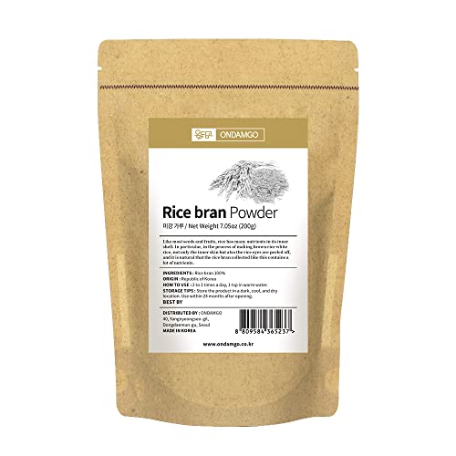 ONDAMGO Pure Rice Bran Powder 200g 7.05 Fl Oz Traditional Asian Herbal Supplement 200g (Rice Bran Powder)