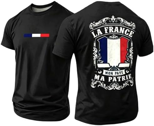 Maillot France Foot 2026 – Coupe Ajustée, Respirant, Séchage Rapide, Imprimé Drapeau 3D, Idéal Pour Compétition, Fans Ou Fête Nationale