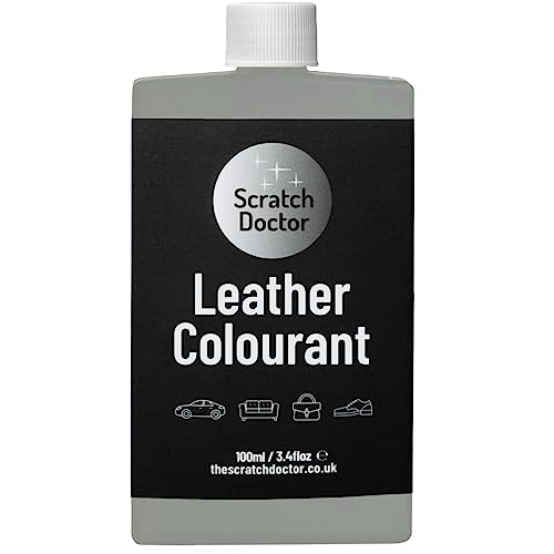 Scratch Doctor Leather Colourant Restore & Repair Leather Faux Vinyl Paint for Furniture Sofas Car Seats Shoes Handbags (Light Grey, 100ml)