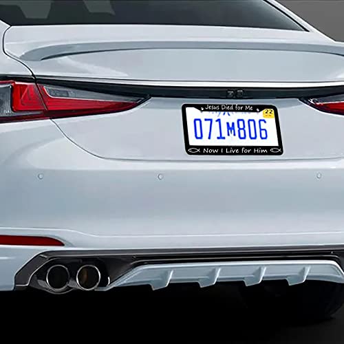 Uangerl License Plate Frame Christian Jesus Fish,Metal Aluminum Car Front Tag Holder For Women Men 2 Holes With Screw Caps Car Accessories Us Canada Standard 12"X6" #TOP5