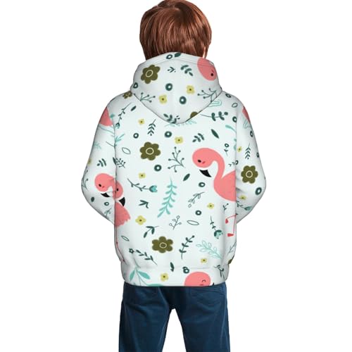 Cute Flamingo Kid Hoodies Boys Sweatshirts Girls Pullover with Pocket4