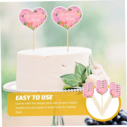 Amosfun 48 Pçs Inserções De Bolo Do Dia Mães Topos De Bolo De Aniversário Para Bolos Topo De Bolo De