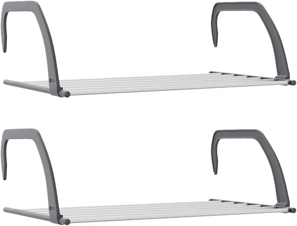 vidaXL Clothes Drying Rack 2 Pcs, Hanging Laundry Dry Rack, Clothes Organizer for Indoor Air-Drying Lingerie Hosiery, Clothes Air Dryer, Aluminum