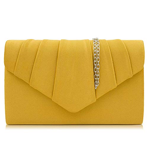 Milisente Women Evening Bag Velvet Pleated Clutch Purse Envelope Clutches