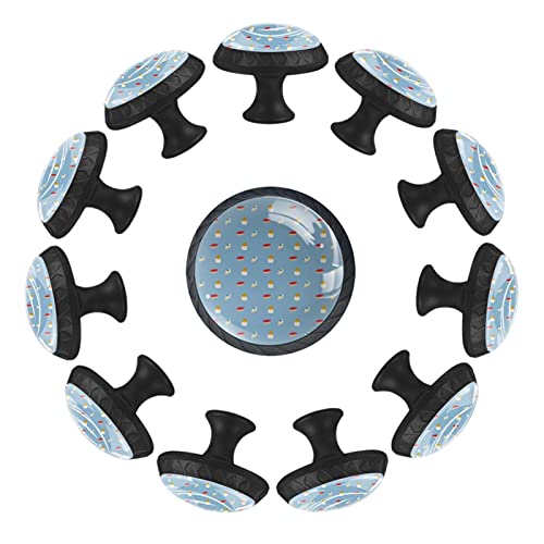 Boutons de tiroir donuts bleu clair 35 mm haut de gamme pour commode