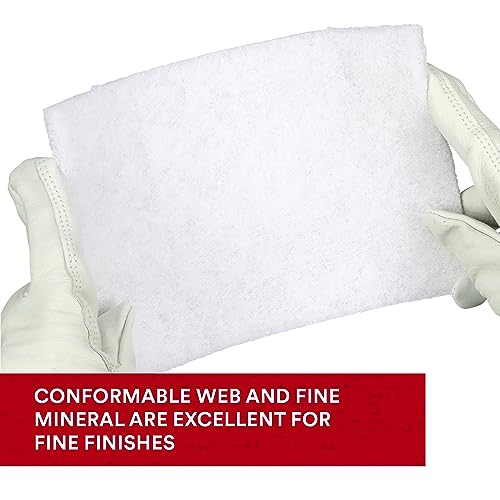 Image of Scotch-Brite Light Cleansing 7445 Hand Pad, SF Grade, 6 in x 9 in, Light Cleaning and Scuffing, For Use on Wax, Paint, Plastic, Metal, Case of 3200