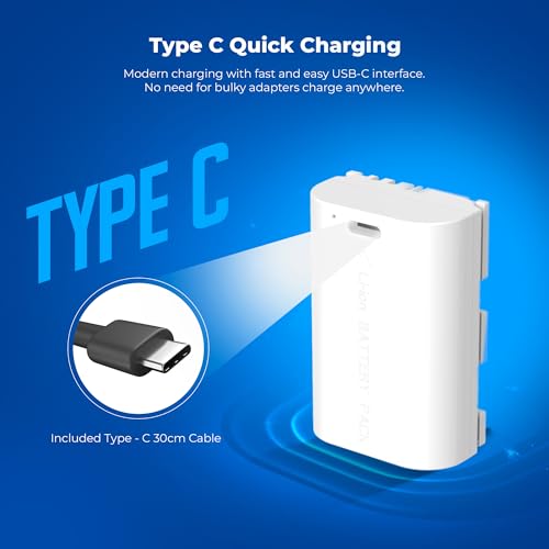 Image of Digitek Platinum (LP-E6 Type C) 3000mAh Power Li-ion Battery for Canon Cameras with Type-C Charging Cable, for Canon XC10, XC15, EOS 60D-90D, 5D Series, 6D Series, 7D Series, and EOS R /RA /R5 /R6 /R7
