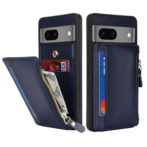 Image of Cavor for Google Pixel 7 Case Wallet with Card Holder, Blue