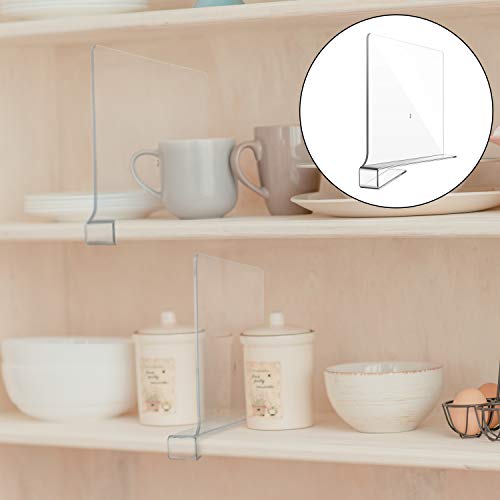 Boao Acrylic Shelf Dividers For Closet Wood Shelf Organizer Multi-Functional Wood Closet Separator For Storage And Organization In Bedroom No Installation Tools Required (Clear) #TOP4