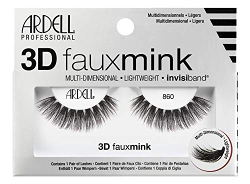 ARDELL 3D Faux Mink (Style 860) - Künstliche Wimpern aus Synthetikhaar für betonte Augen und mehr Volumen | Bandwimpern zum Kleben, Natürliche Fake Lashes, vegan, ultraleicht & wieder verwendbar