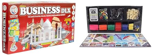 Ratna's Business 5 in 1 Deluxe Game with Plastic Money Coins to Learn Trading - Educational Board Game with Other Games Like Snake & Ladders, Ludo, Car Rally, and Cricket for Kids