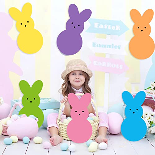 Easter Yard Signs Peeps Bunny Yard Stakes Happy Easter Decorations Outdoor, Decorative Garden Party Easter Decor For Home Lawn Patio Set Of 6 #TOP3