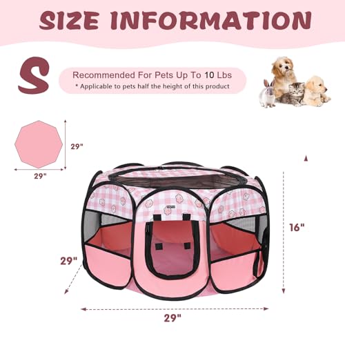 Lucky Monet Cercadinho dobrável para cães, cercadinho para gatos e cachorrinhos, interior pop-up, ce