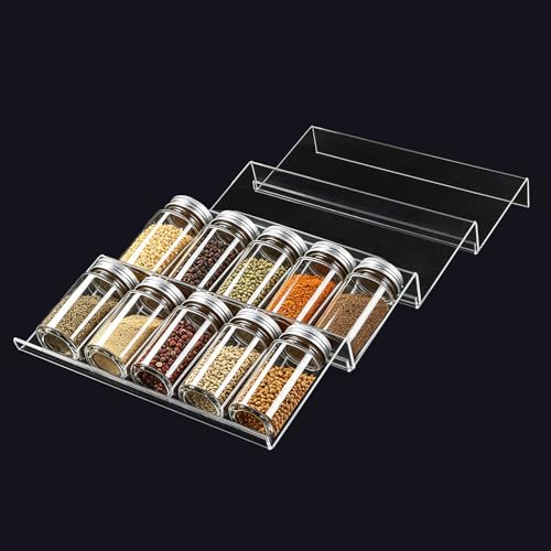 Ymjhdfe Expandable Acrylic Spice Drawer Organizer – 4-Tier...