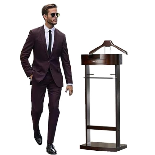 Organiseur de costume anti-plis en bois avec tiroir de rangement