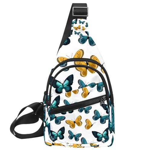 Sac de poitrine pour homme au design fond papillon avec finitions étanches haut de gamme