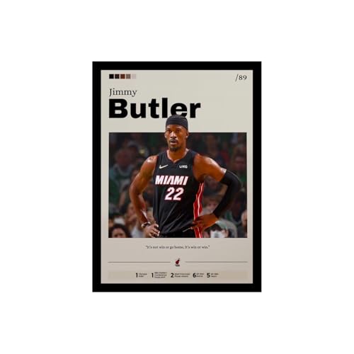 Image of BLINKART Jimmy Butler | Nba Basketball Player | Synthetic Wood Photo Framed Wall Hanging Poster For Room & Office Bedroom Living Boys And Girl Room Home Wall Hanging | 12x18 Inches