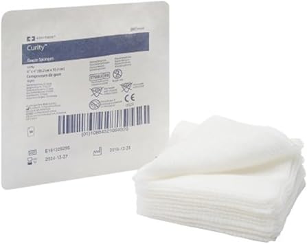 Curity Sponge Dressing Gauze 12-Ply 4 X 4 Inch Square #6939, Pack of 10