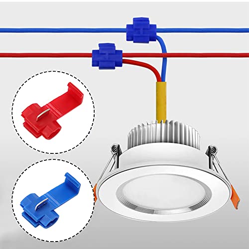 YIXISI 50 Stück Abzweigverbinder, Stromdiebe Schnellverbinder, Kabelabzweiger Quickverbinder, Klemmverbinder Schnellabzweiger (25 Stück Rot, 25 Stück Blau)