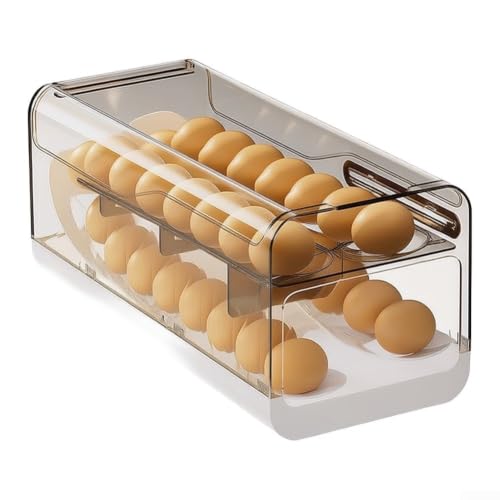 Soporte para huevos transparente para organizar desayunos en neveras modernas 2