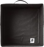Amazon Basics Zusammenklappbarer Aufbewahrungswürfel/Organizer aus Stoff mit Griffen, 26,6 x 26,6 x 27,9 cm, 6 Stück, Einfarbig Schwarz – Ansicht 3