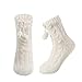 CIDCIJN Winter Warme Socken - 1Pcs Frauen Fuzzy Flaffy Socke Bequemer Boden Winter Schlafen Weiblich Plüsch Non Slip Anti Warm Fur Ball Hausschuhe Socke Damen, Weiß