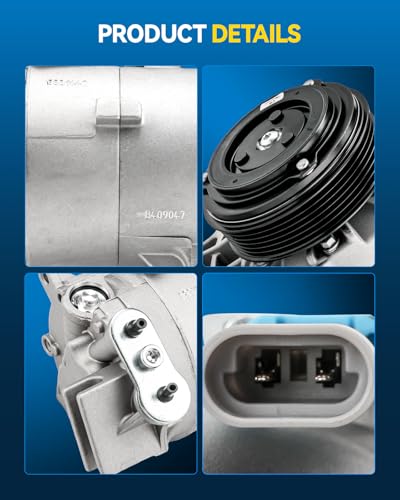 Image of PHILTOP T98273 Air Conditioner AC Compressor with Clutch for Pontiac G6 2007-2010 3.5L, 2007-2009 3.9L, Chevy Malibu 2007-2010 3.5L, 2007 3.9L, Saturn Aura 2007-2008 3.5Liter