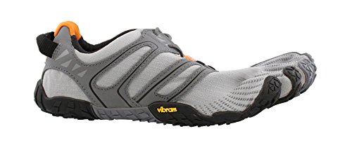 Vibram Men's V Trail Runner, Grey/Black/Orange, 11.5-12 M US / 46 EU