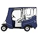 Classic Accessories Fairway Long Roof 4-Person Deluxe Golf Cart Enclosure, Navy News with Clear Windows