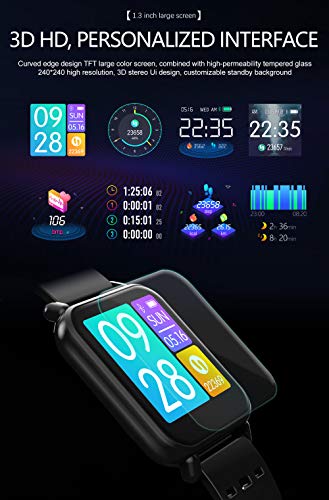 RanGuo Smart Watch Intelligente Armbanduhr für Herren Damen Kinder, Outdoor Sports IP67 Wasserdichtes Bluetooth Smartwatch für Android und ios System Smartphone (Stahlband, Silber)