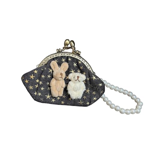 Porte-clés portefeuille miniature à pois avec un intérieur spacieux