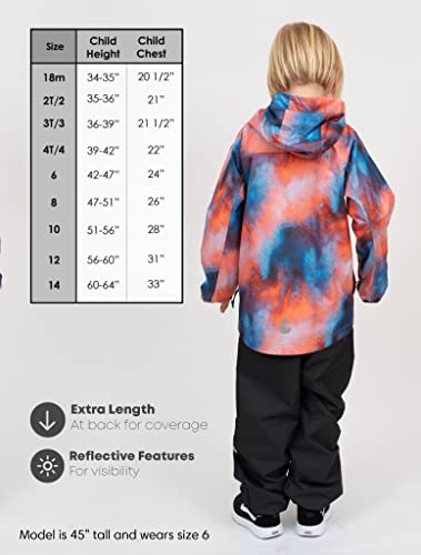 Therm Kids Raincoat, Waterproof Girls Boys Rain Jacket - Lightweight, Packable (Lava, 18 Months) #TOP5
