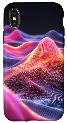 Custodia per iPhone X/XS Modello digitale Futuristic Waves Technology