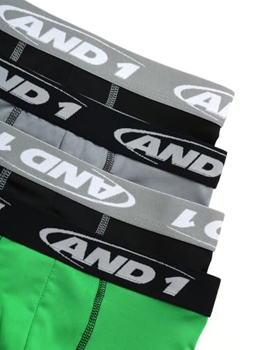 AND1 Boys Boxer Briefs - 4 Pack Performance Long Leg Boys Underwear Boxers with Functional Fly Pouch, 6" Inseam (Size: 6-18)3