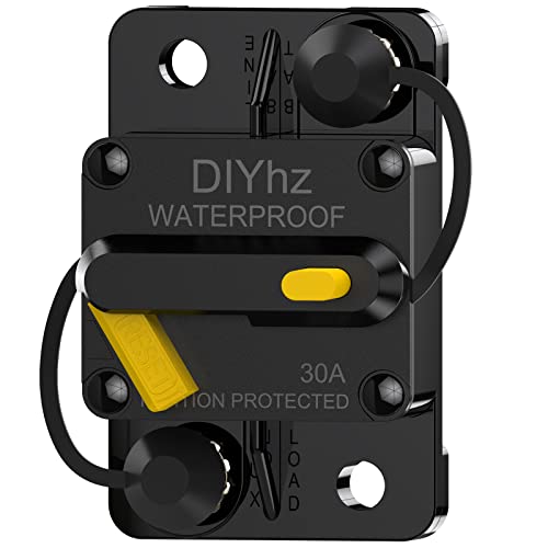 Diyhz 30 Amp Circuit Breaker With Manual Reset Switch Button For Car Audio Boat Marine Rv Yacht Truck Trolling Motors Solar, 12V - 48V Dc, Waterproof Ip67 Surface Mount Circuit Breaker Resettable Fuse #TOP18