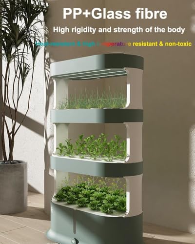 Hydroponics - Kit de jardín de hierbas para interiores con control remoto y luz LED de cultivo para cultivar hierbas, frutas y verduras