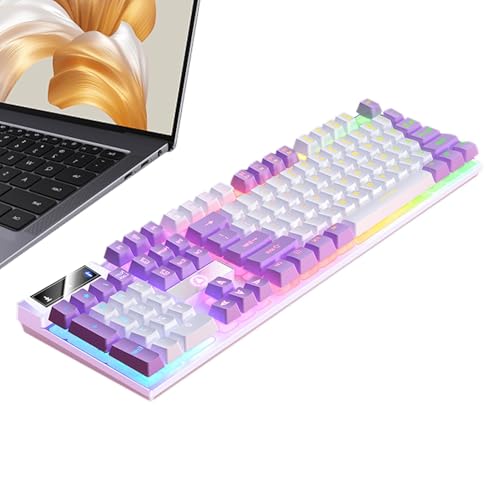 Teclado mecánico, teclado de juego con cable | Teclado de sensación mecánica de 104 teclas,Teclado de ordenador, teclado brillante, teclado con cable, teclado de juego para PC Gamer, ordenador de