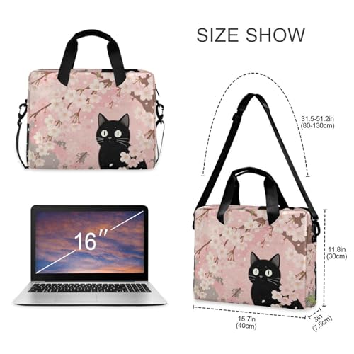 Funda portátil para laptop 15.6" flores y gato miniatura 5