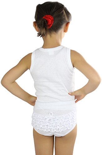 Image of ToBeInStyle Girl's 4 Item Pack 100% Cotton Tank Tops or Spaghetti Strap Camisole Soft Undershirts