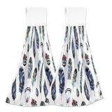 Serviette de cuisine polyvalente : serviette de cuisine avec boucle de suspension. Dispose d'un crochet supérieur et d'une boucle de fermeture pour l'accrocher en toute sécurité aux crochets de cuisine, poignées de four ou étagères de salle de bain pour un accès rapide et pratique