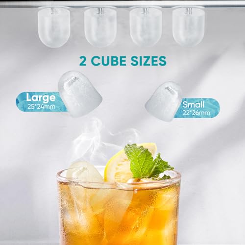 Image of NEWBULIG Ice Makers Countertop with Handle, Portable Ice Machine, 9 Bullet Cubes in 6 Mins, 26lbs in 24Hrs, Auto-Cleaning, with Basket and Scoop, for Home, Kitchen, RV, Camping, Black