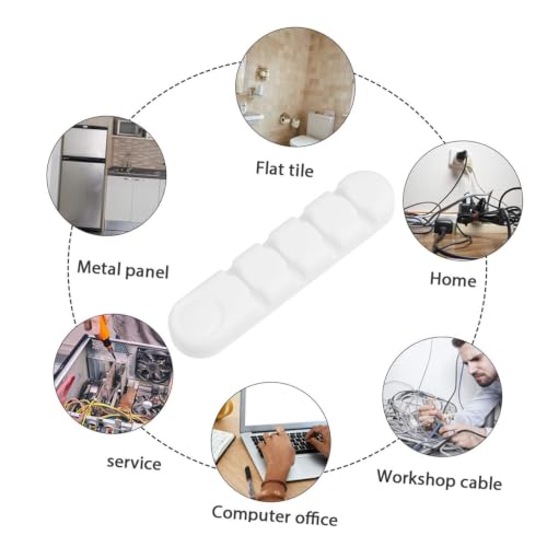 DOITOOL 3 piezas Organizadores de Cables Autoadhesivos Envolturas de Cable de Silicona Duraderas para Escritorio y Uso en Casa Fácil de Instalar Flexible Elástico para Gestión de Cables de Datos y Energía miniatura 7