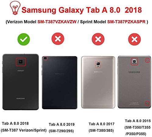 Galaxy Tab A 8.0 case 2018, Bingcok Heavy Duty Rugged Full-Body Hybrid Shockproof Drop Protection Cover with Kickstand for Samsung Galaxy Tab A 8.0 2018 Model SM-T387 Verizon/Sprint/T-Mobile (Black)