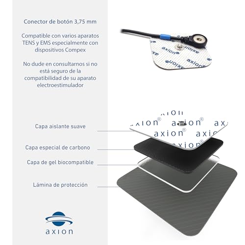 Miniatura 5 de Axion 16 Electrodos Tens Ems Mixtos I Conector Botón 3,75 Mm