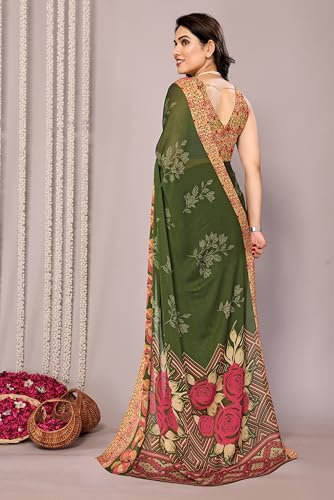 Image of MIRCHI FASHION Saree for Woman Chiffon Tie Dye Printed | Lightweight Daily Wear Women's Sari with Unstitched Blouse Piece (Available in 10 Colors)